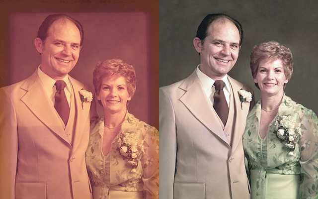 faded color photograph Chattanooga photo restoration