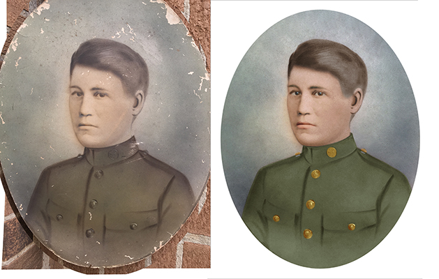 photo restoration Chattanooga Tennessee vintage military portrait