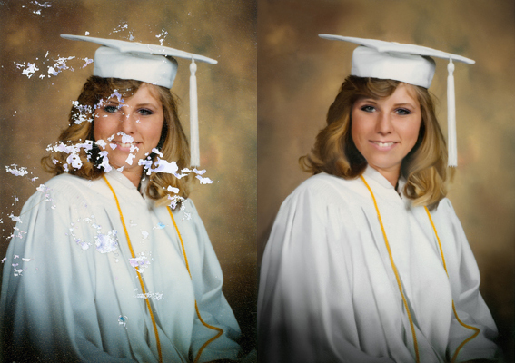 Chattanooga photo restoration graduation portrait