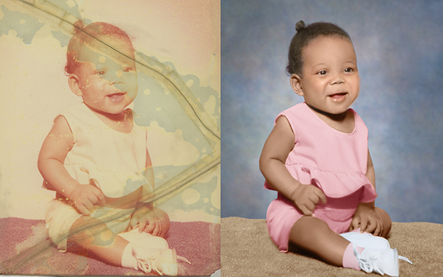 Chattanooga photo restoration baby portrait
