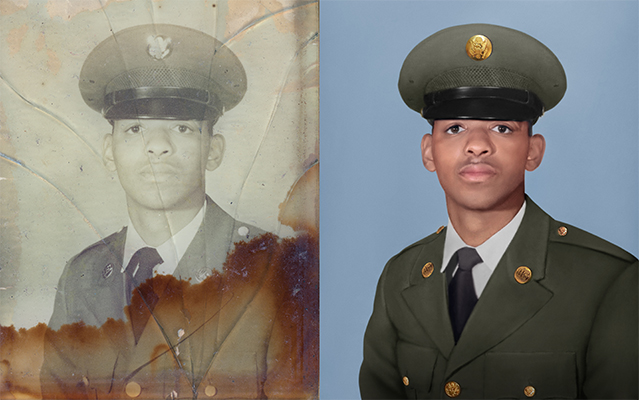 photo restoration Chattanooga Tennessee vintage military portrait