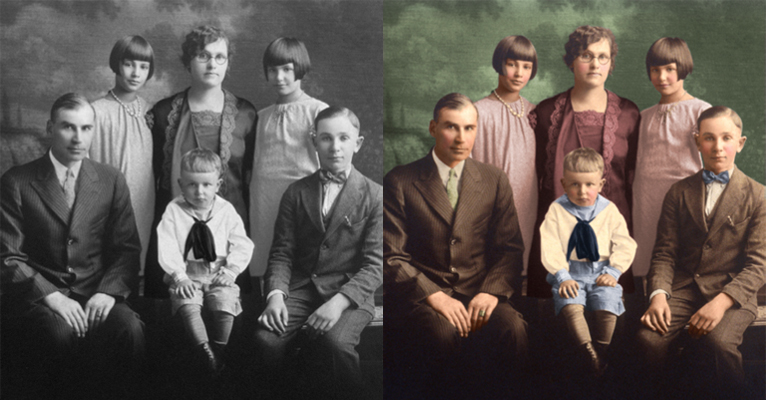 vintage family portrait colorized chattanooga photo restoration